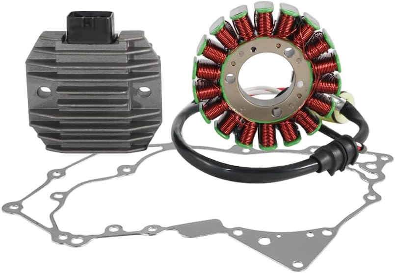 Stator Coil Rectifier Gasket Set for Yamaha YFZ450R SE, for Yamaha YFZ450R Special Edition, Stator Assy OEM:18P-81410-00 18P-81410-02, Generator Cover OEM:18P-15451-00, Regulator OEM:5BN-81960-00