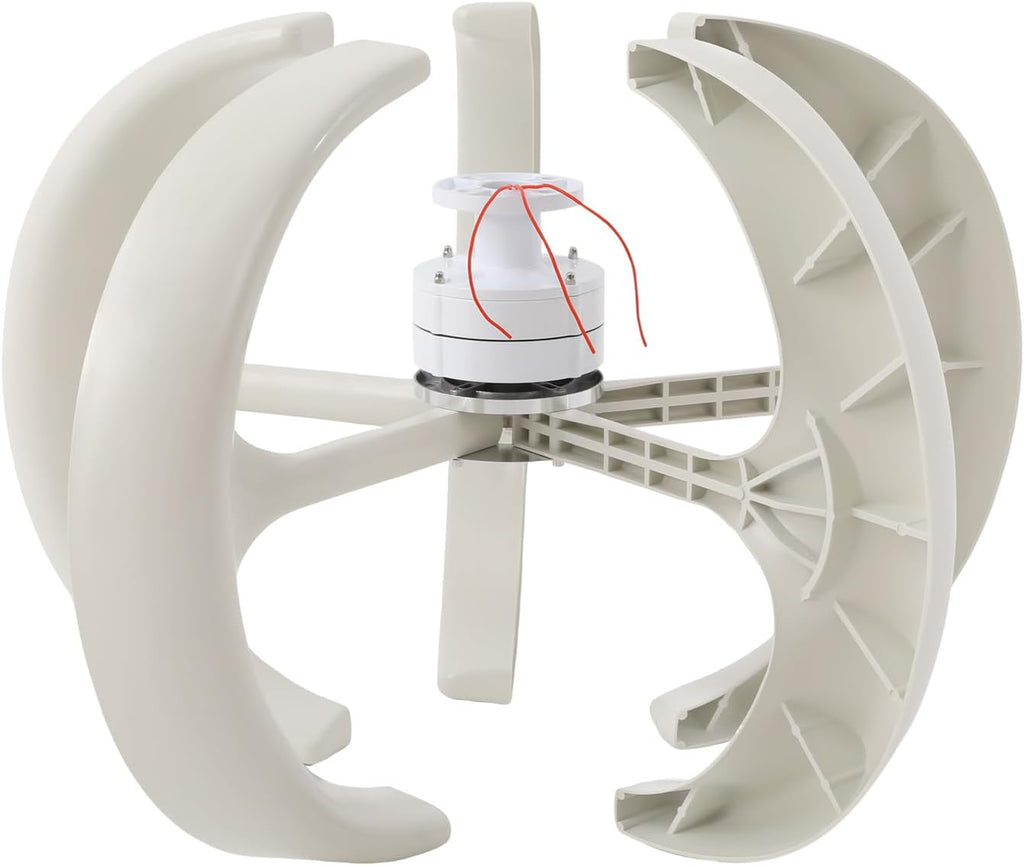Lantern Wind Turbine Generator, 5-Blade Vertical Axis with Controller and Flange Plate 600W 12V Electromagnetic System, 13m/s Rated Speed Wind Generators for Home Use (12, Volts)