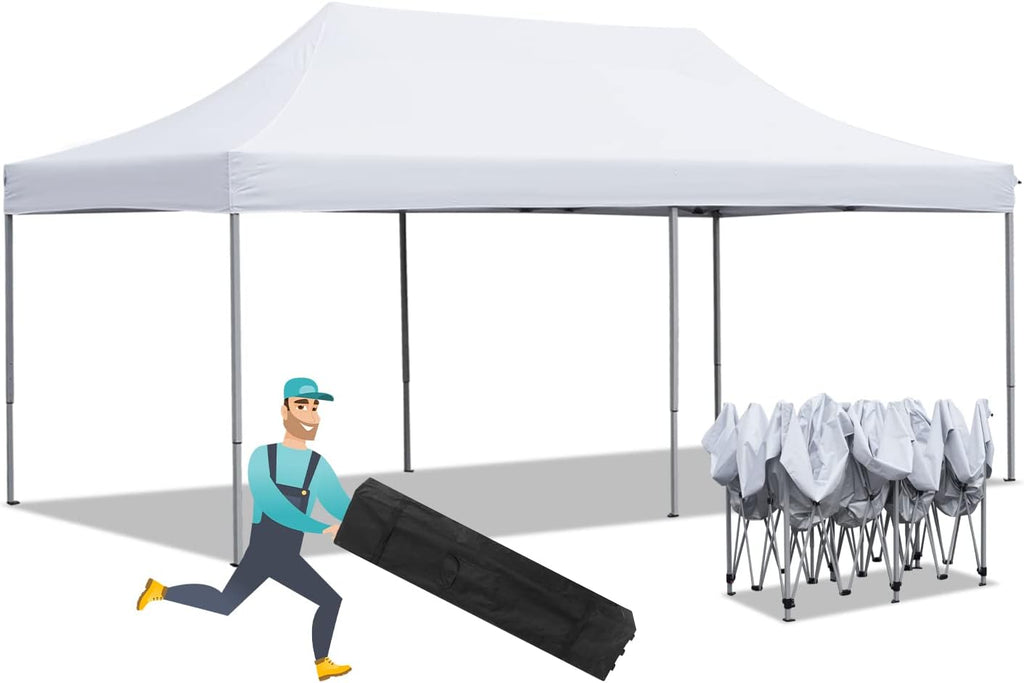 10x20 ft Pop up Canopy Tent, Wonlink Folding Heavy Duty Height Adjustable Shelter Gazebos with Wheeled Bag