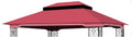 10x12 Ft Outdoor Patio Gazebo Replacement Canopy, Double Tiered Roof Top Cover, UV Protection & Waterproof Fabric, Fits 10x12 Gazebo Frame, Red (Frame Not Included)