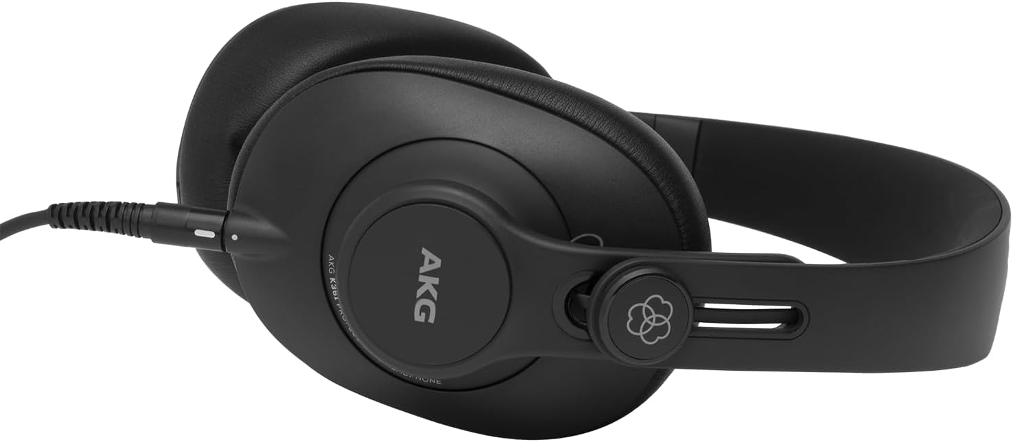 AKG Pro Audio K361 Wired, Over-Ear, Closed-Back, Light Weight, Foldable, Professional Recording Studio Headphones, Studio Monitor Mixing, Podcast, DJ Stereo Headsets, Black