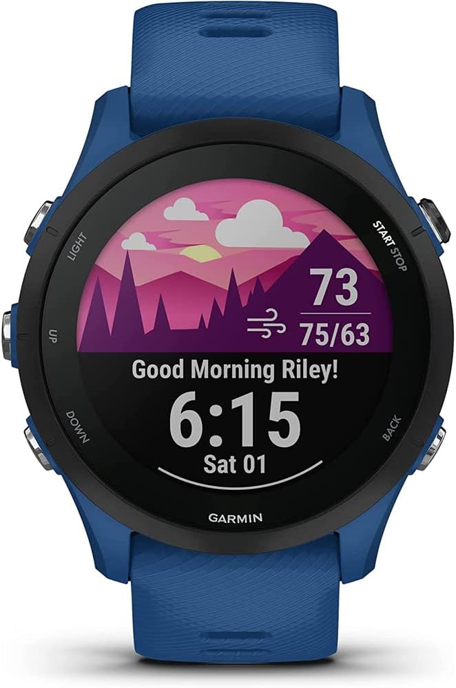 Garmin 010-02641-01 Forerunner 255 GPS Smartwatch Tidal Blue | Official USA Partner Model | Bundle with 2 YR CPS Enhanced Protection Pack