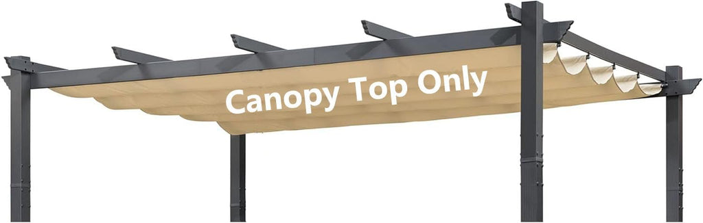 Pergola Shade Cover Replacement Canopy Top Compatible with 10 X 13 ft 6-Bar Pergola Frames - Beige (Canopy Size 116' W x 135' L, Canopy Top Only)