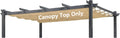 Pergola Shade Cover Replacement Canopy Top Compatible with 10 X 13 ft 6-Bar Pergola Frames - Beige (Canopy Size 116' W x 135' L, Canopy Top Only)