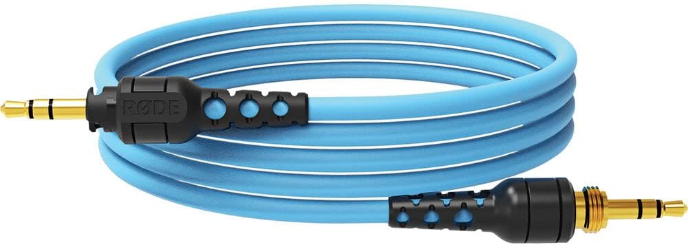 Rode NTH-100 Professional Closed-Back Over-Ear Headphones Bundle NTH-Cable (Blue, 3.9') and Auray Headphones Holder