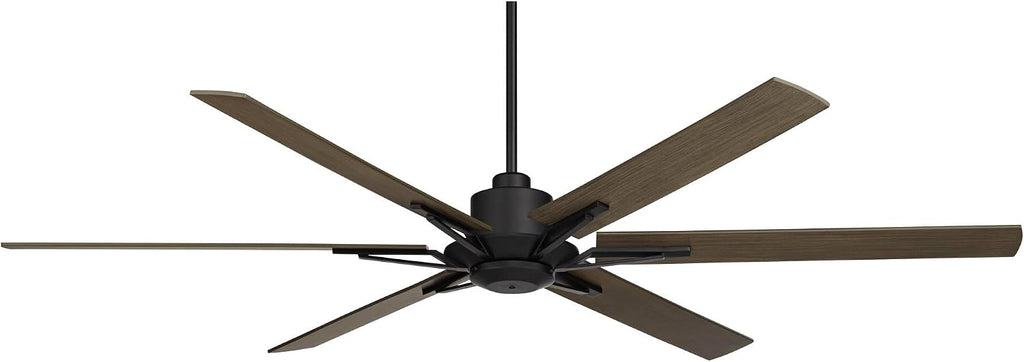 Casa Vieja 72' Expedition Industrial Rustic Indoor Outdoor Ceiling Fan with LED Light Remote Control Matte Black Weathered Oak Damp Rated for Patio Exterior House Porch Gazebo Garage Barn