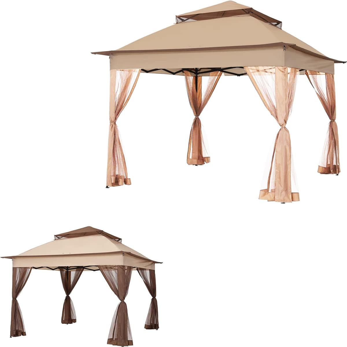 Garden Winds Custom Fit Replacement Canopy Top Cover Compatible with The COOSHADE, MASTERCANOPY, ABCCANOPY 11'x11' Pop Up Gazebo - Upgraded Performance RIPLOCK 350 Fabric