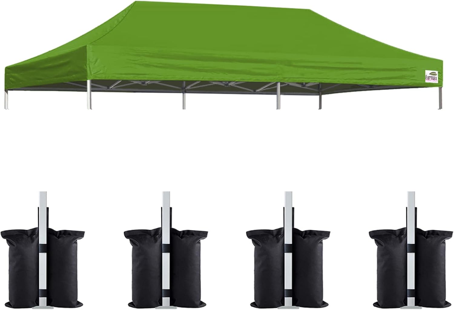 Eurmax USA 10x20 Pop Up Canopy Replacement Top,Universal Instant Canopy Cover ONLY,Heavy Duty UPF 50+ UV Protection,Water & Wind Resistant Tarp,30+ Colors Available,Bonus 4 Sand Bags (Field Green)