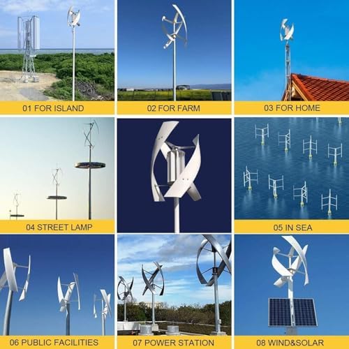 20000W Vertical Axis Wind Turbine Kit with Controller & Grid Inverter - High-Efficiency Renewable Energy Generator for Home Use, Eco-Friendly Power Solution for Sustainable Living