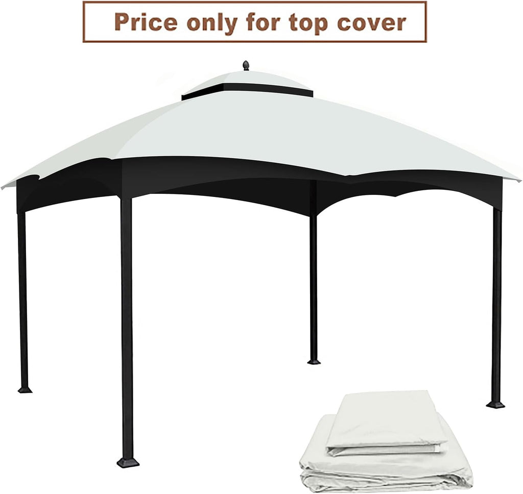 Replacement Canopy Top for Lowe's Allen Roth High Performance Ripstop Heavy Duty Gazebo Roof Gazebo Top with Air Vent 10X12 Gazebo Cover,White