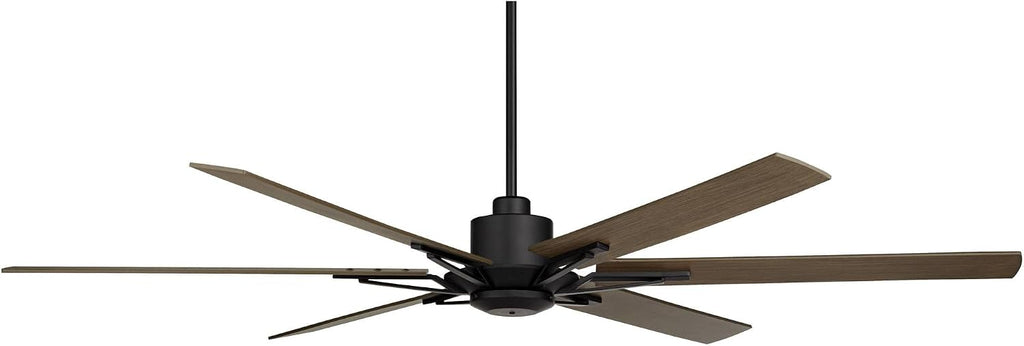 Casa Vieja 72' Expedition Industrial Rustic Indoor Outdoor Ceiling Fan with LED Light Remote Control Matte Black Weathered Oak Damp Rated for Patio Exterior House Porch Gazebo Garage Barn