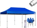 Eurmax USA Pro 10x20 Pop Up Canopy Wedding Party Tent Instant Outdoor Gazebo Pavilion Canopies BBQ Cater Events Aluminum Frame Commercial Grade Bonus Roller Bag (Blue)