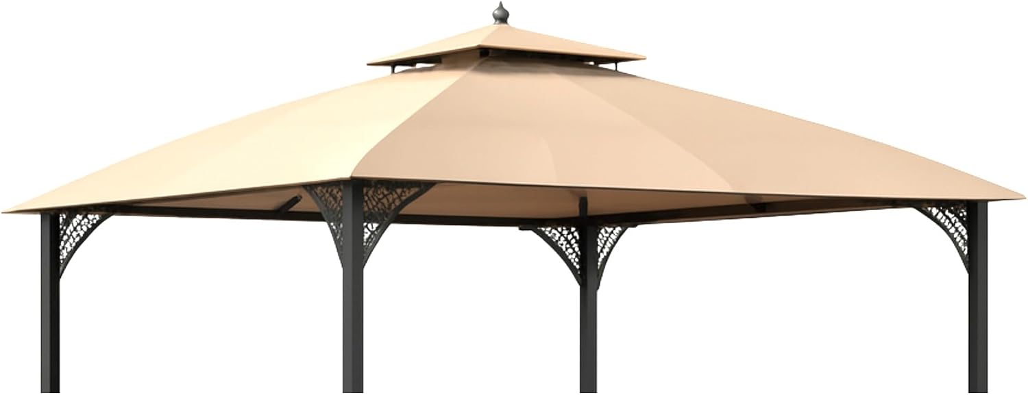 Garden Winds Reinforced Replacement Canopy Top Cover Compatible with The 24027, OP70382, SCBW0471851BA-1 Cypress and Costway 10' x 12' Gazebo - Classic Sand, Riplock 350