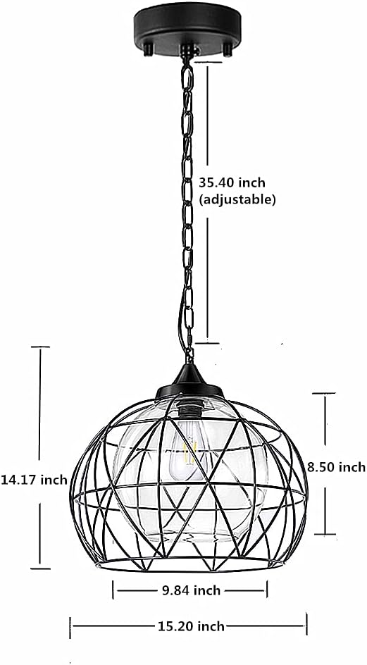 Wellmet Outdoor Pendant Light for Porch, Black Exterior Hanging Porch Light Fixtures, Modern Outdoor Chandelier Adjustable Outside Pendant Lantern for Entrance Balcony, Bar, Hallway, Entryway, Foyer