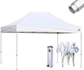 Eurmax USA Pro 10x15 Pop Up Canopy Wedding Party Tent Instant Outdoor Gazebo Pavilion Canopies BBQ Cater Events Aluminum Frame Commercial Grade Bonus Roller Bag(White)