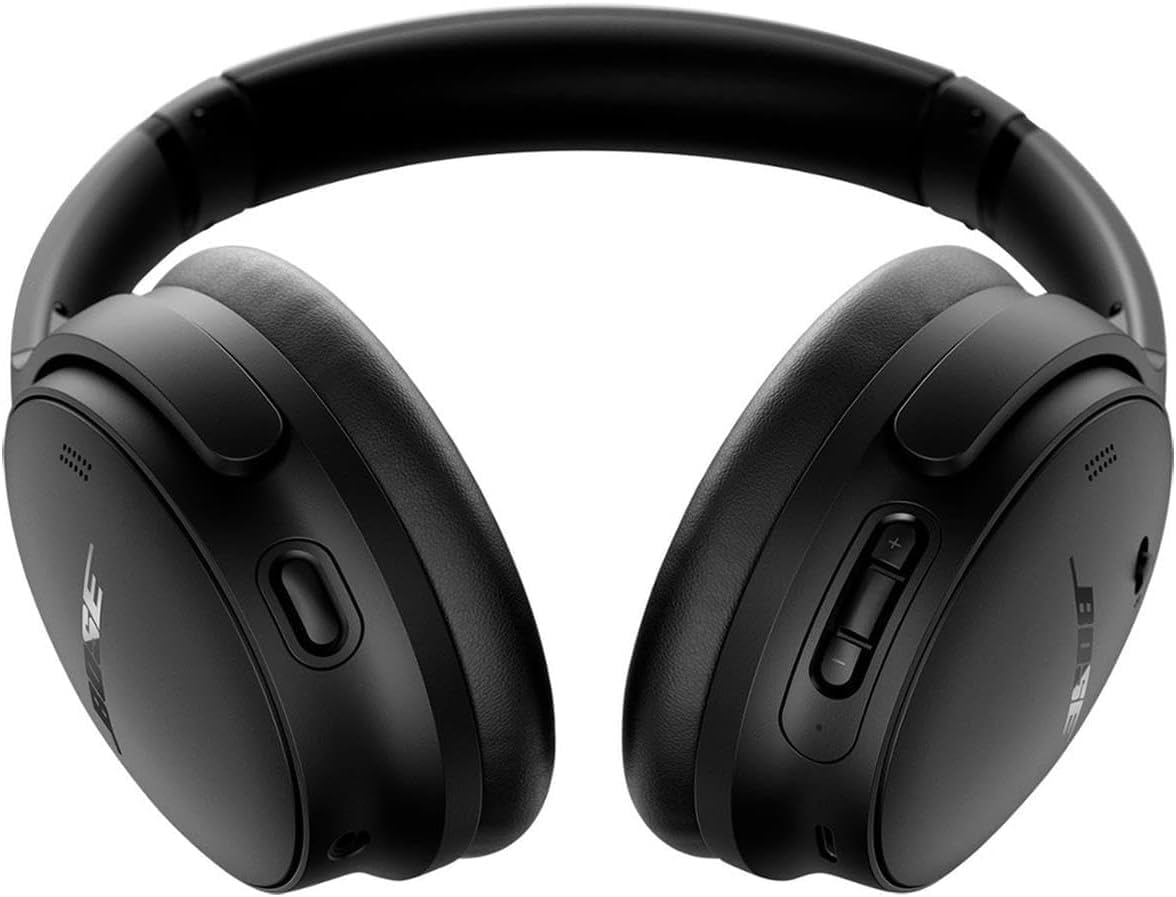 Bose QuietComfort Headphones - Wireless Bluetooth Headphones, Active Over Ear Noise Cancelling and Mic, Deep Bass Bundle + Desktop Headphone Stand + Green Extreme Dual Wall Charger (Black)