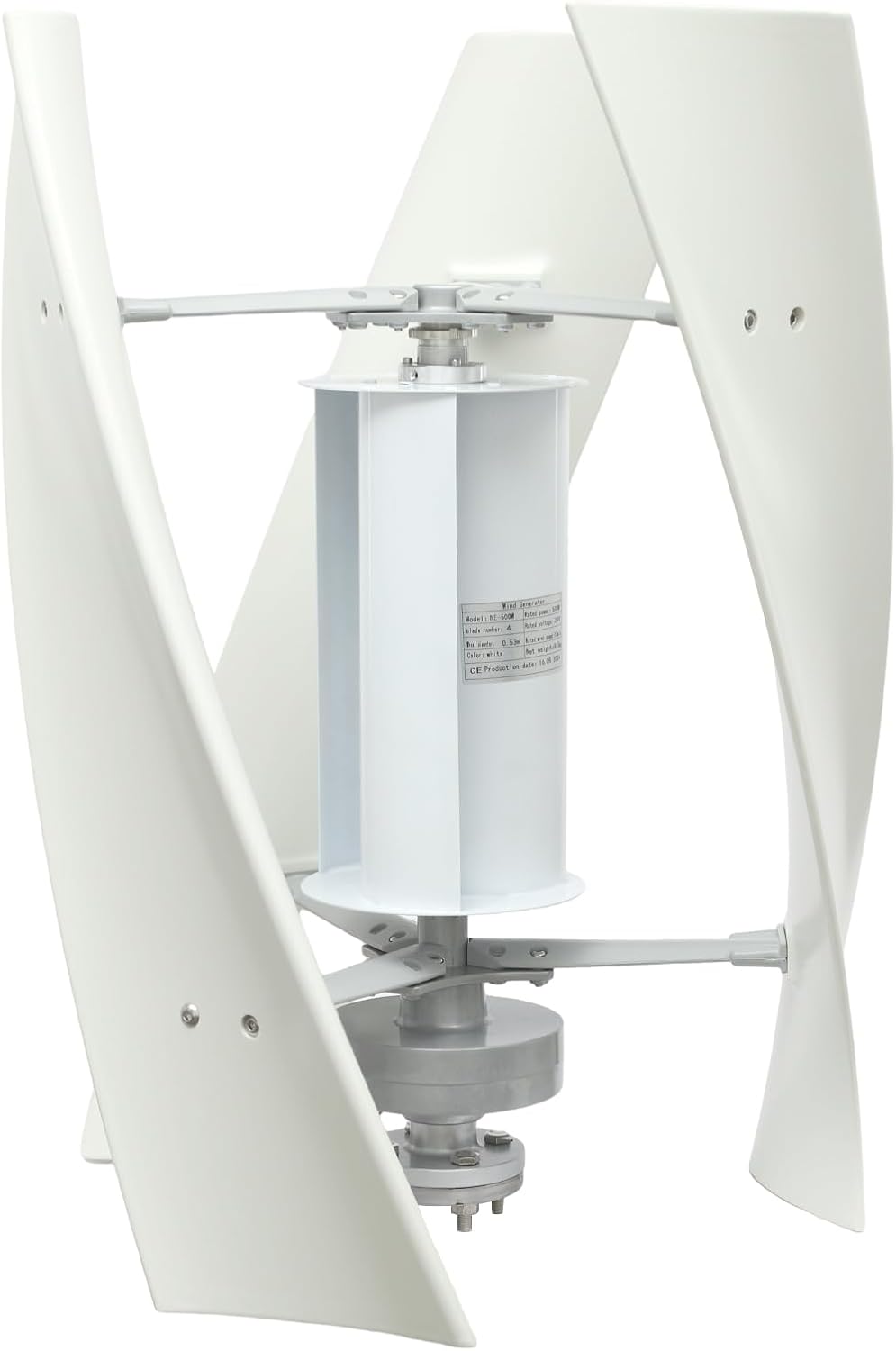 Wind Generator, 500W 24V 3 Blade Vertical Wind Turbine Generator Vertical Axis Wind Turbine Vertical Wind Generators Kit Wind Power Generators w/Auxiliary Wind Wheel for Home, Business, Ships