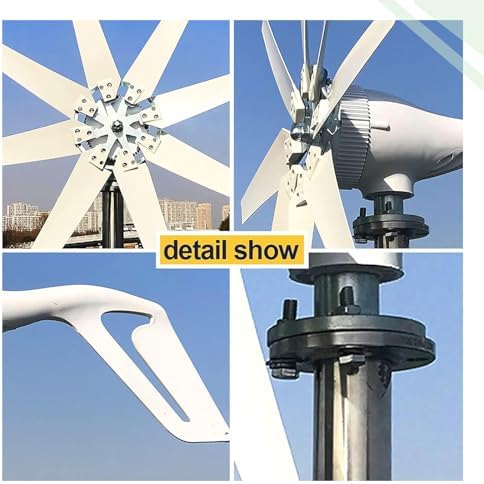 Efficient 650W Wind Turbine Generator for Home - 12V/24V/48V, 3 Blades, Low Start Wind Speed (2.0m/s), Includes Charge Controller - Renewable Energy Solution