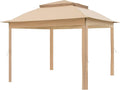COOS BAY 11x11 Replacement Gazebo Top with Air Vent Sunshade Polyester Top Cover Only, Khaki