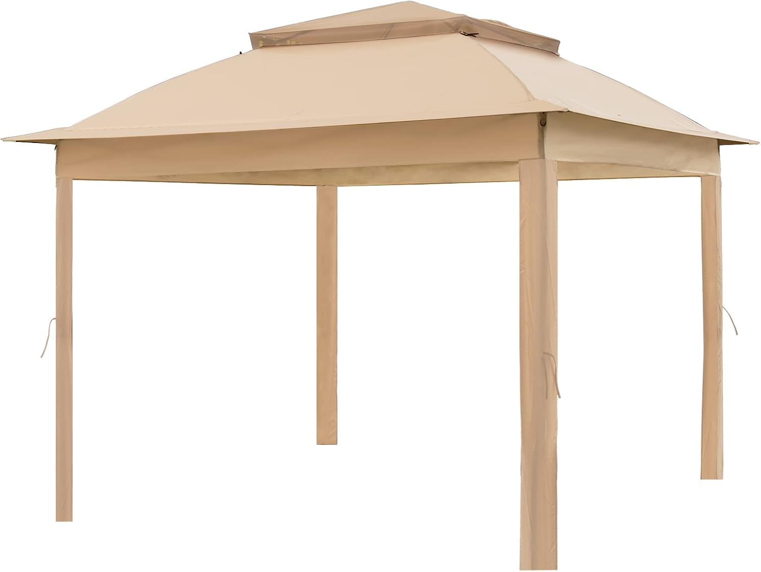 COOS BAY 11x11 Replacement Gazebo Top with Air Vent Sunshade Polyester Top Cover Only, Khaki