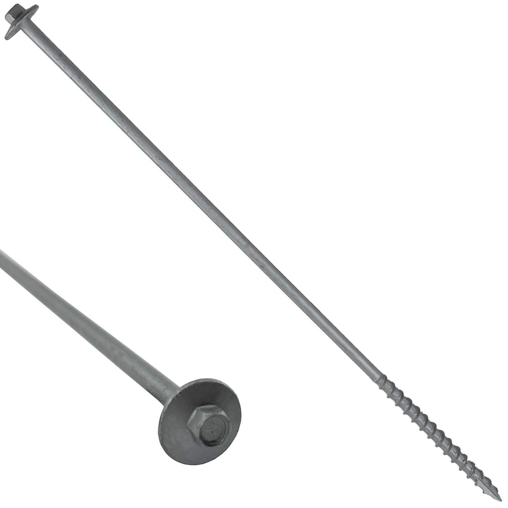 BRAUNY BOY - #12 x 10'- Extra Long Structural Lag Heavy Duty Construction Wood Screw – Galvanized Corrosion Resistant Coating Exterior Timber, Landscape - Easy Flange HEX Head Drive - Qty (250)