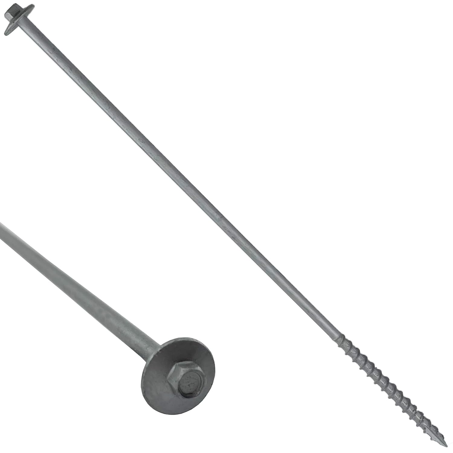 BRAUNY BOY - #12 x 10'- Extra Long Structural Lag Heavy Duty Construction Wood Screw – Galvanized Corrosion Resistant Coating Exterior Timber, Landscape - Easy Flange HEX Head Drive - Qty (250)