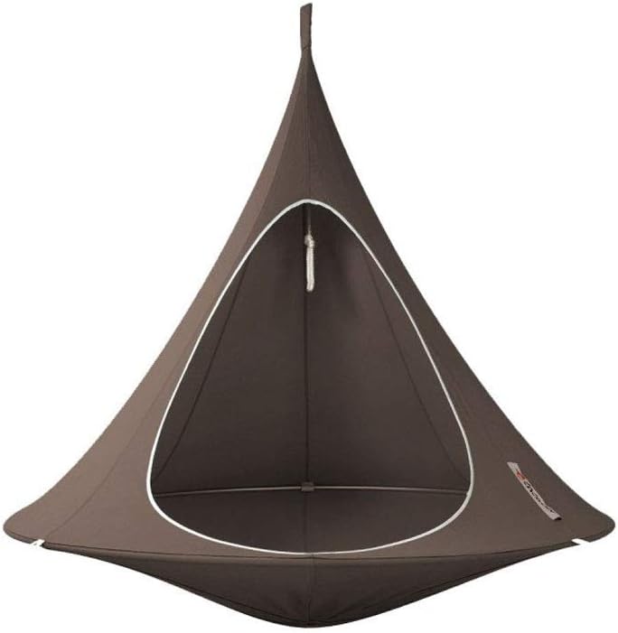 Vivere CACDT7 Sheltered Hanging Chair Polyester Cotton Blend Double, Taupe