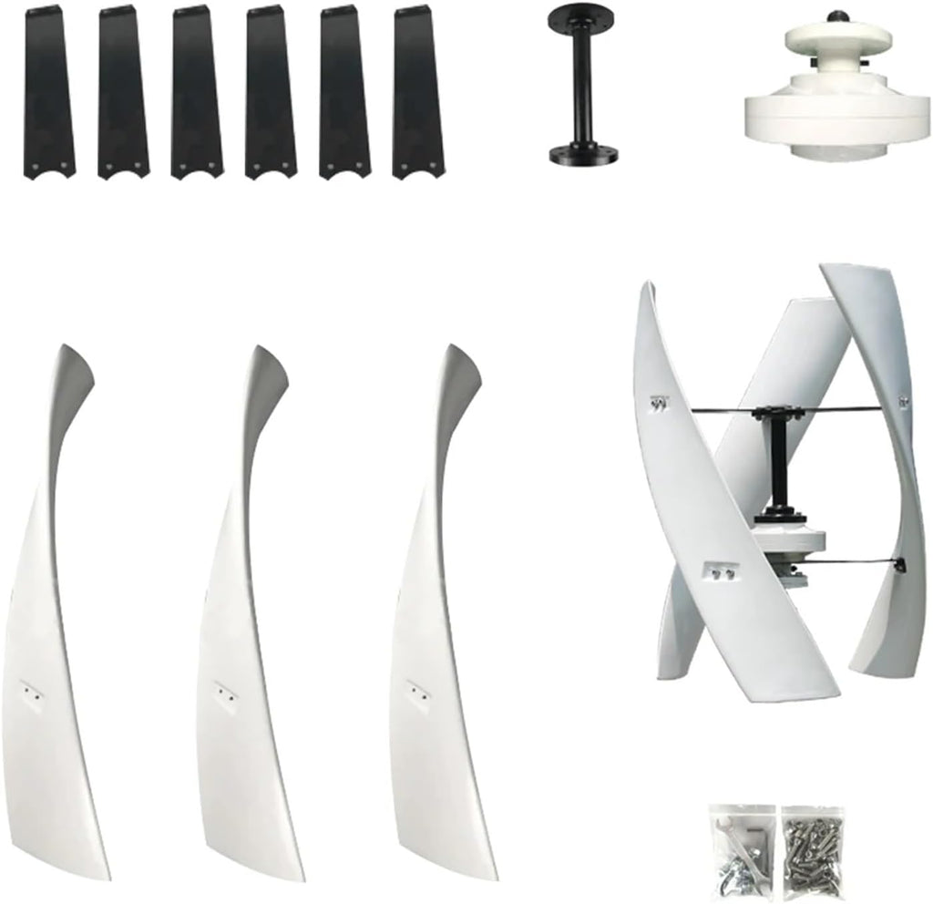 Wind Turbine 25KW 20KW Vertical Generator 12V 24V 48V with MPPT Charge Controller for Home Use Hybrid Charge for Home, Farm, RVs, Boats(Wind Turbine only,48V_20KW)
