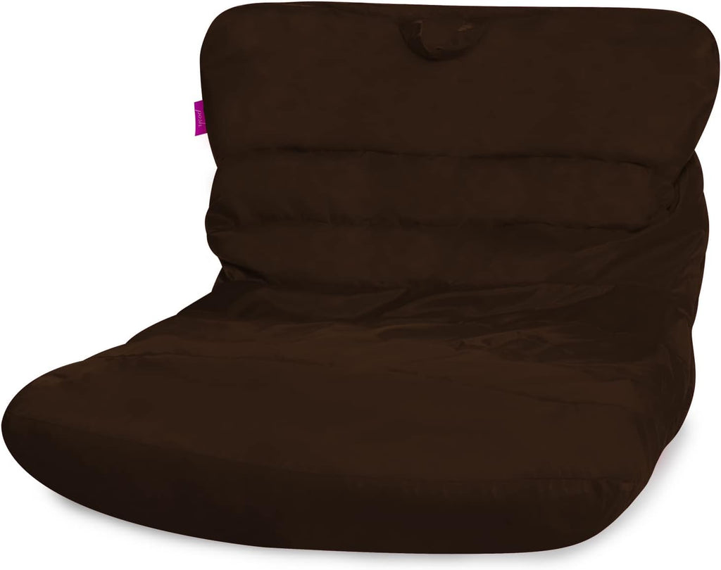 Posh Creations Structured Comfy Bean Bag Chair for Gaming, Reading, and Watching TV, Laguna Lounger, Microsuede - Chocolate