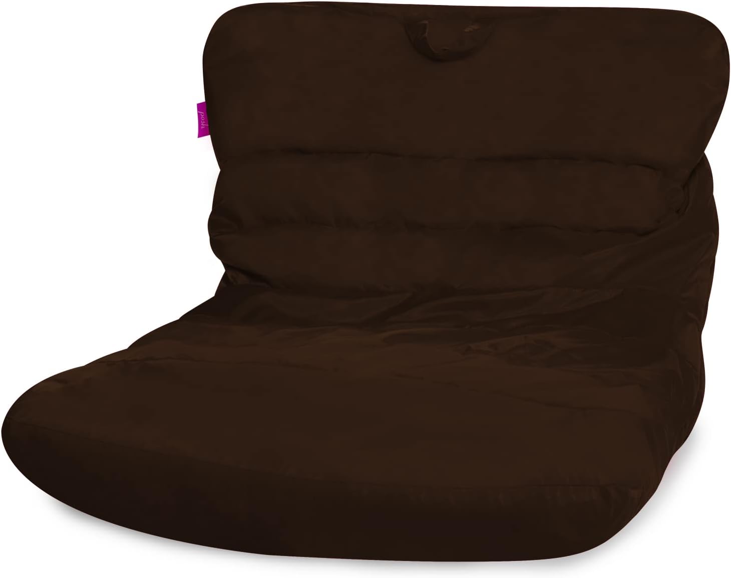 Posh Creations Structured Comfy Bean Bag Chair for Gaming, Reading, and Watching TV, Laguna Lounger, Microsuede - Chocolate
