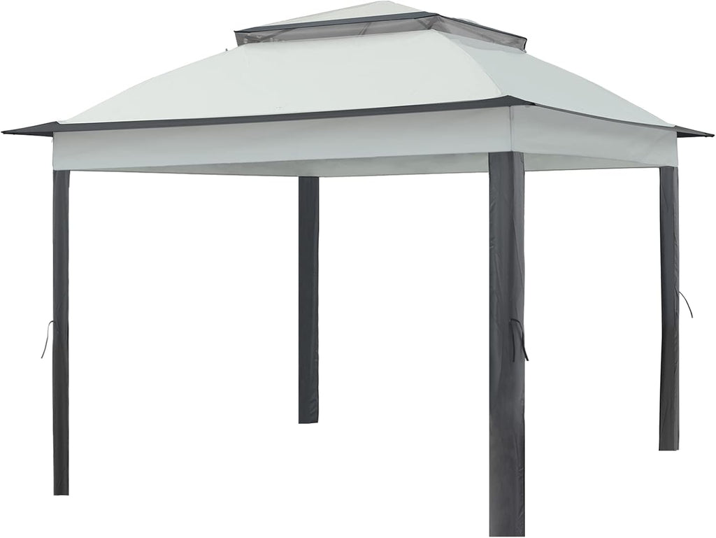 COOS BAY 11x11 Replacement Gazebo Top with Air Vent Sunshade Polyester Top Cover Only, Gray
