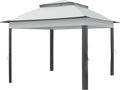 COOS BAY 11x11 Replacement Gazebo Top with Air Vent Sunshade Polyester Top Cover Only, Gray