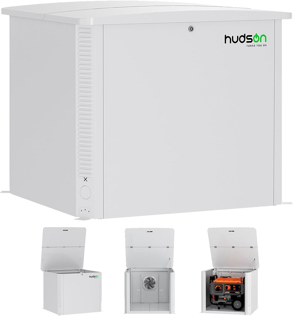 Hudson Generator Box, SD Aluminum Generator Enclosure with Ventilation, Heat Dissipation & Reduce Noise, Accommodates The Maximum Size of 39.4'x32'x31.7', White