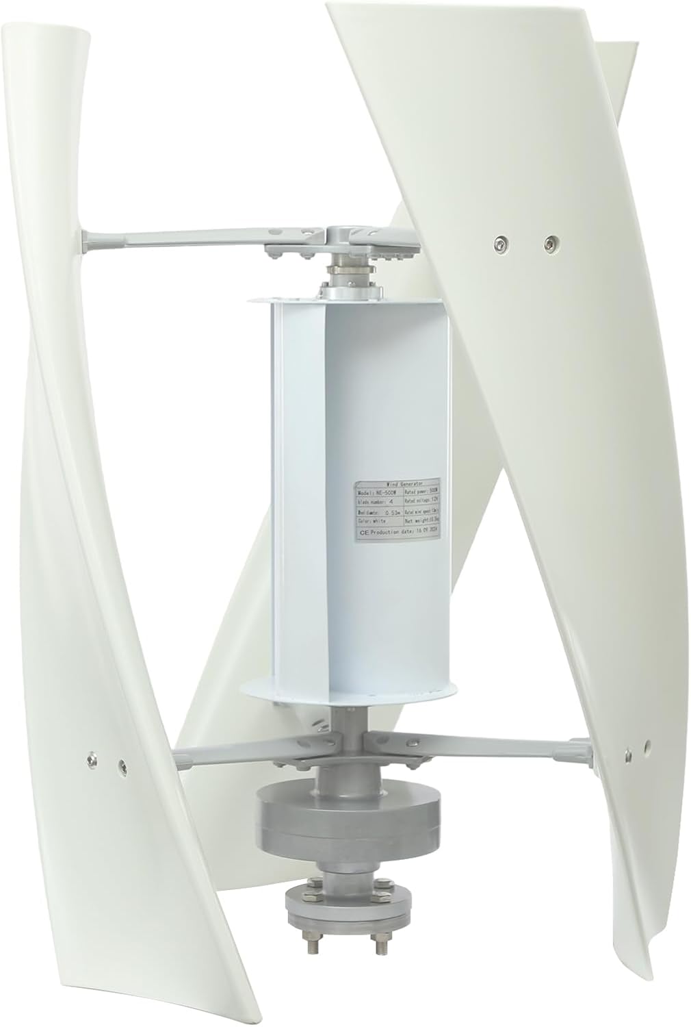 Wind Generator, 500W 12V 3 Blade Vertical Wind Turbine Generator Vertical Axis Wind Turbine Vertical Wind Generators Kit Wind Power Generators w/Auxiliary Wind Wheel for Home, Business, Ships