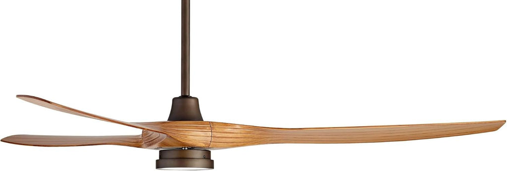 Casa Vieja 60' Aireon Modern Large 3 Blade Indoor Outdoor Ceiling Fan with LED Light Remote Control Rubbed Bronze Walnut Blades Damp Rated for Patio Exterior House Porch Gazebo Garage Barn