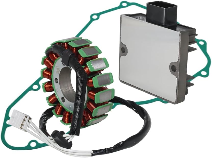 Stator Coil, Regulator Rectifier, Gasket Set Compatible with for Kawasaki EN650 Vulcan 650 S, for Kawasaki Z650 ER650 2017-2021, for Kawasaki EX650 Ninja 650 2017-2021, for Kawasaki KLE650 VERSYS 650