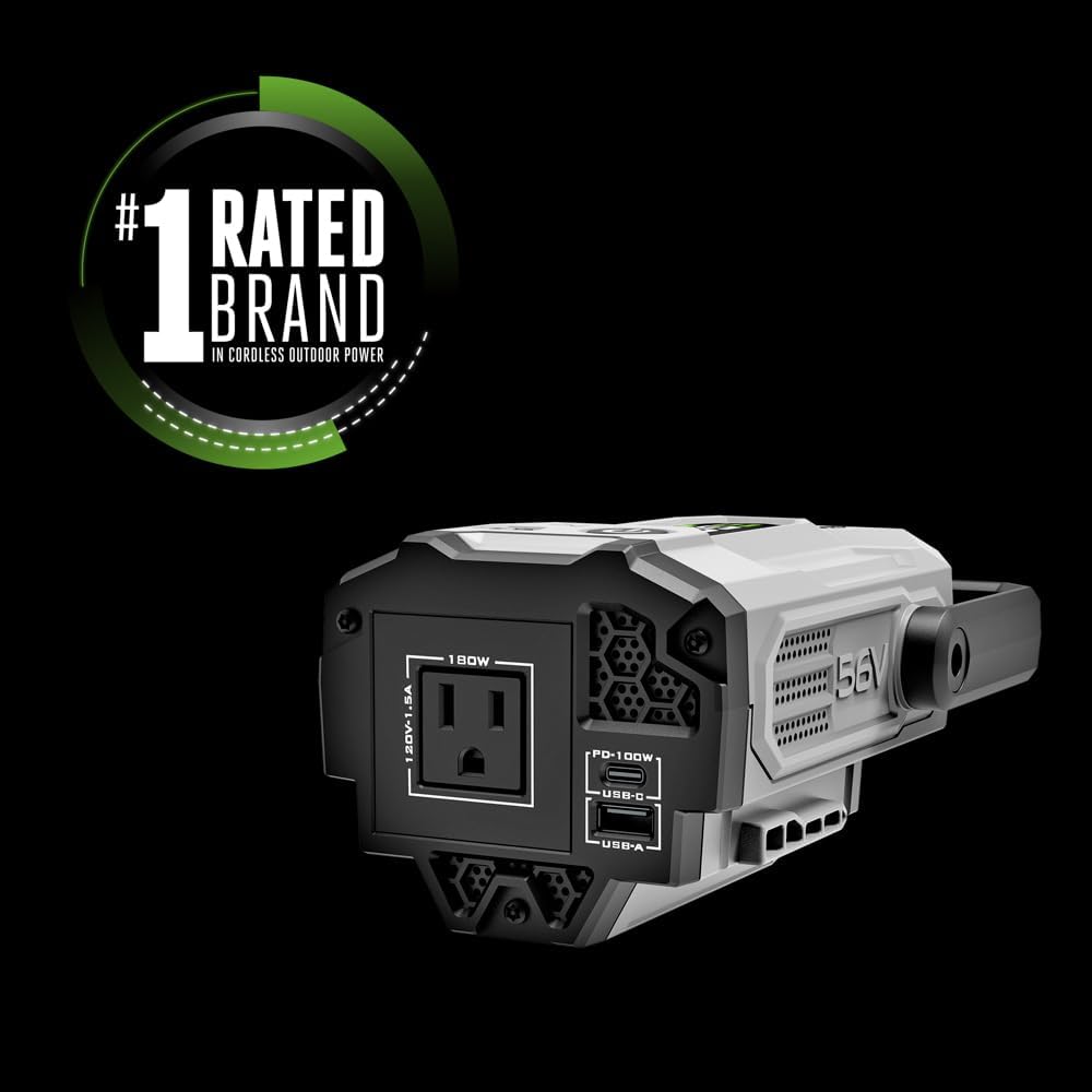 EGO POWER+ Portable Inverter, 180W, Power Inverter Generator, Quiet, Battery and Charger Not Included - PAD1800