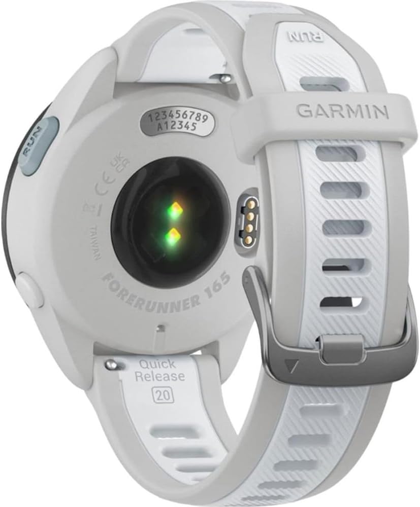 Garmin 010-02863-21 Forerunner 165 Smart Sport Watch, Mist Gray + Whitestone Bundle with Silicone Dust Cover 3 Pack, 2X 1.2 Inch Screen Protector and 2 YR CPS Enhanced Protection Pack