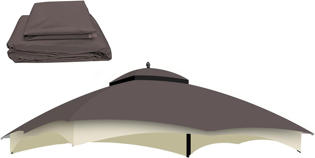 Replacement Canopy Top for Lowe's Allen Roth High Performance Ripstop Heavy Duty Gazebo Roof Gazebo Top with Air Vent 10X12 Gazebo Cover,Brown