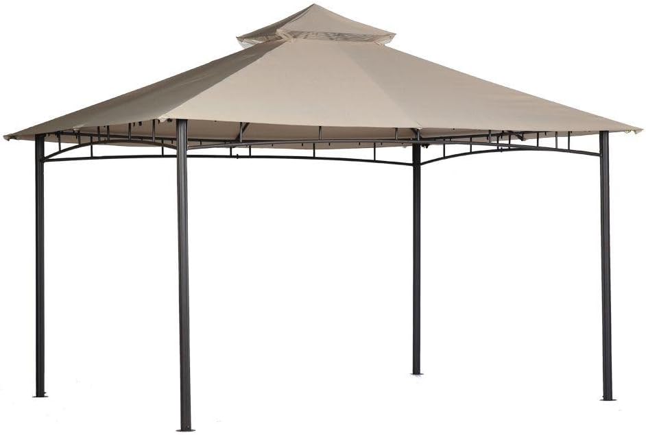 Garden Winds Replacement Canopy for 10x12 Roof Style House Gazebo - Riplock 350 - Beige