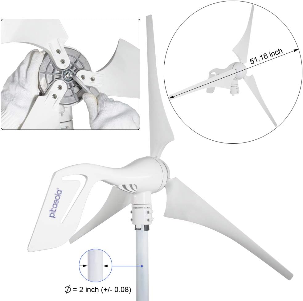 Wind Turbine Generator 12V 400W with a 30A Hybrid Charge Controller. As Solar and Wind Charge Controller which can Add Max 500W Solar Panel for 12V Battery.