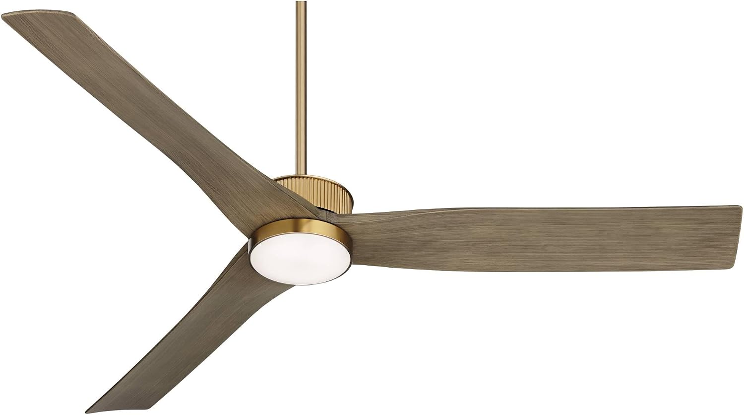 Casa Vieja 60' Montage Modern Outdoor Ceiling Fan with Dimmable LED Light Remote Control Warm Brass Brown Wood Blades Damp Rated for Patio Exterior House Home Porch Gazebo Includes 36' Downrod