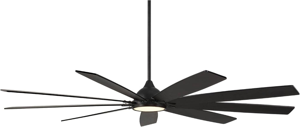 Casa Vieja 72' Tahoe Breeze Industrial Indoor Outdoor Ceiling Fan with LED Light Remote Control Matte Black Dark Walnut Wood Damp Rated for Cottage Core Patio Exterior House Home Porch Gazebo Garage