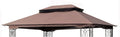 10x12 Ft Outdoor Patio Gazebo Replacement Canopy, Double Tiered Roof Top Cover, UV Protection & Waterproof Fabric, Fits 10x12 Gazebo Frame, Brown (Frame Not Included)