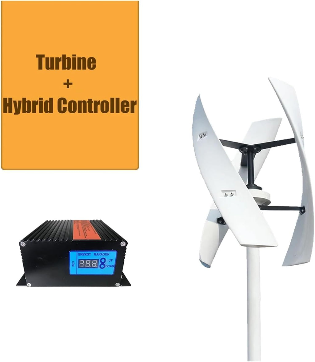 Wind Turbine 25KW 20KW Vertical Generator 12V 24V 48V with MPPT Charge Controller for Home Use Hybrid Charge for Home, Farm, RVs, Boats(Hybrid Controller,48V_20KW)