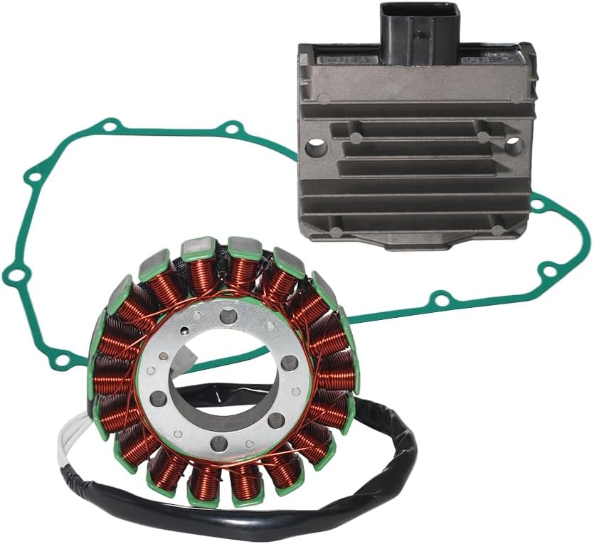 Stator Coil, Regulator Rectifier, Gasket Set Compatible with for Kawasaki EN650 Vulcan 650 S, for Kawasaki Z650 ER650 2017-2021, for Kawasaki EX650 Ninja 650 2017-2021, for Kawasaki KLE650 VERSYS 650