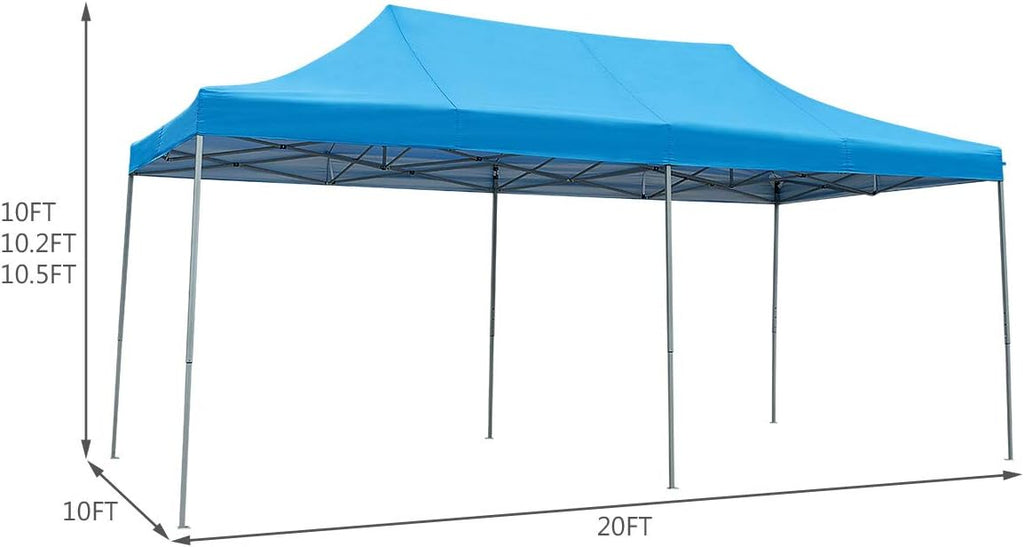 Tangkula 10' X20' Carport Tent Pop Up, Commercial Instant Canopy with Tent Peg, Waterproof Wedding Canopy with Wind Rope, Outdoor Shelter Pavilion for Parties Camping, Gazebo with Carry Bag
