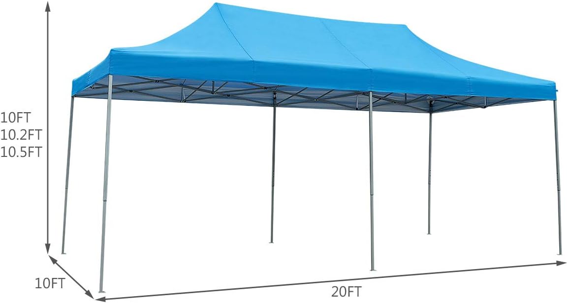 Tangkula 10' X20' Carport Tent Pop Up, Commercial Instant Canopy with Tent Peg, Waterproof Wedding Canopy with Wind Rope, Outdoor Shelter Pavilion for Parties Camping, Gazebo with Carry Bag