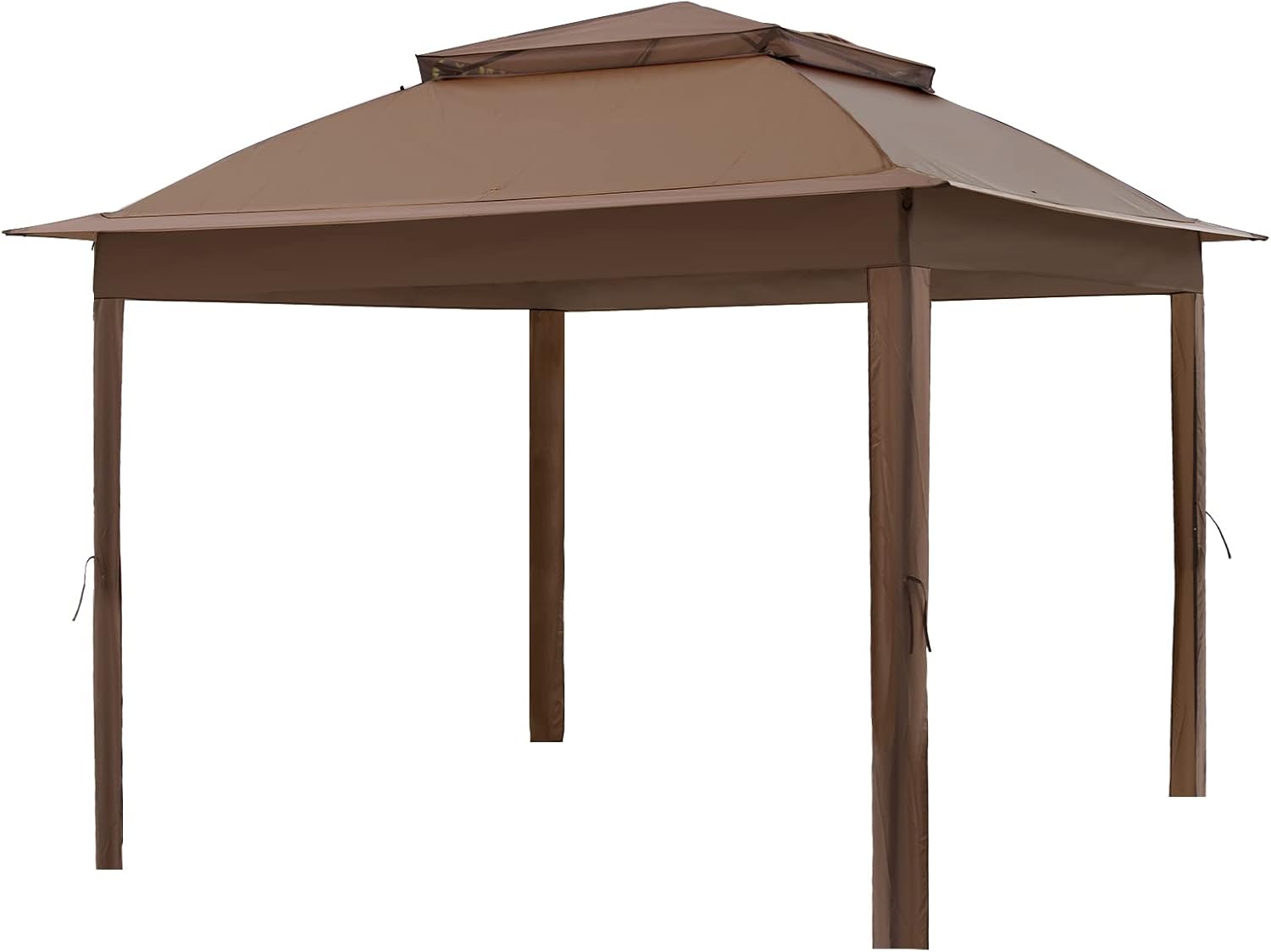 COOS BAY 11x11 Replacement Gazebo Top with Air Vent Sunshade Polyester Top Cover Only, Brown