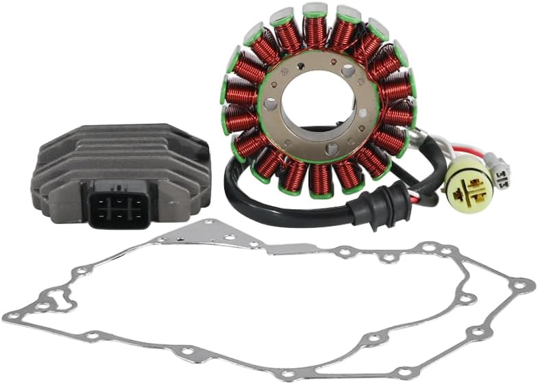 Stator Coil Rectifier Gasket Set for Yamaha YFZ450R SE, for Yamaha YFZ450R Special Edition, Stator Assy OEM:18P-81410-00 18P-81410-02, Generator Cover OEM:18P-15451-00, Regulator OEM:5BN-81960-00